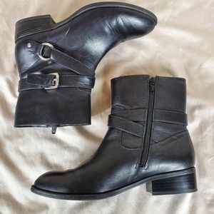 Ralph Lauren Makalia Moto Leather Black Bootie Size 6